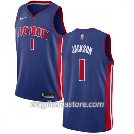 Maglia NBA Detroit Pistons Reggie Jackson 1 Nike 2017-18 Blu Swingman - Uomo